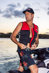 Pro Guarding Jet Ski Life Vest - Black and Red