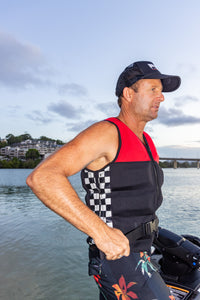 Pro Guarding Jet Ski Life Vest - Black and Red
