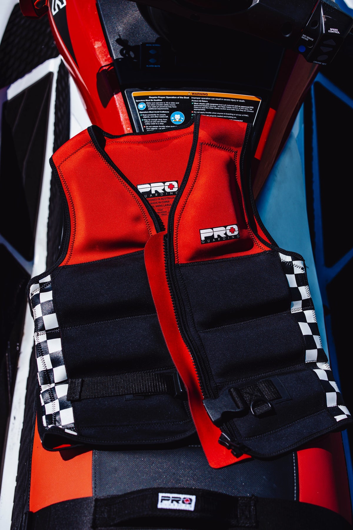 Pro Guarding Jet Ski Life Vest - Black and Red