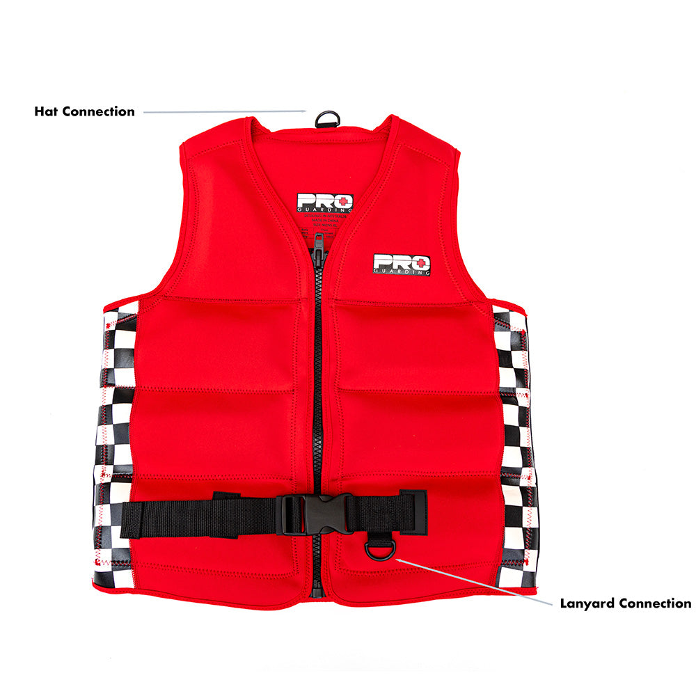 Pro Guarding Jet Ski Life Vest - Solid Red